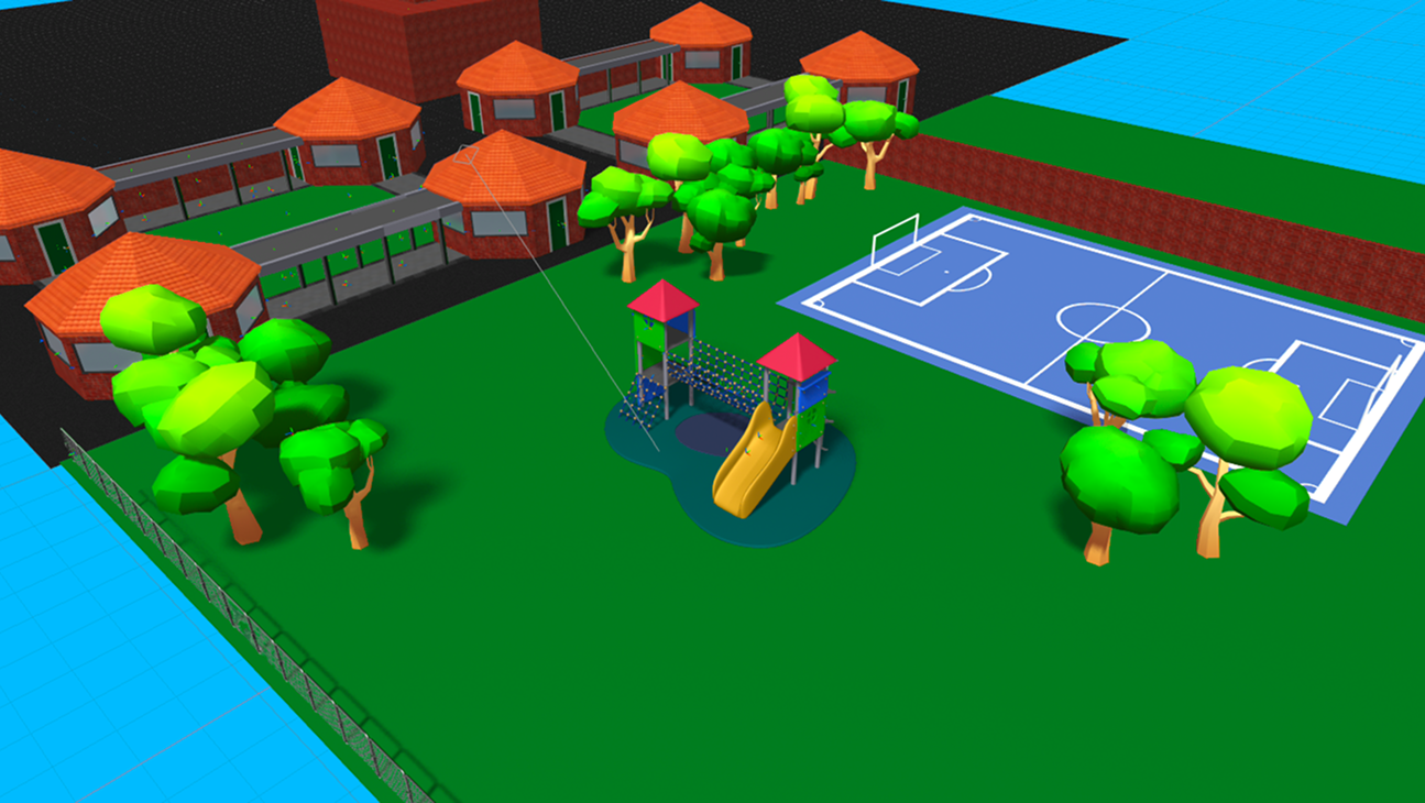 3D Environment modelling - Schoolyard rendered